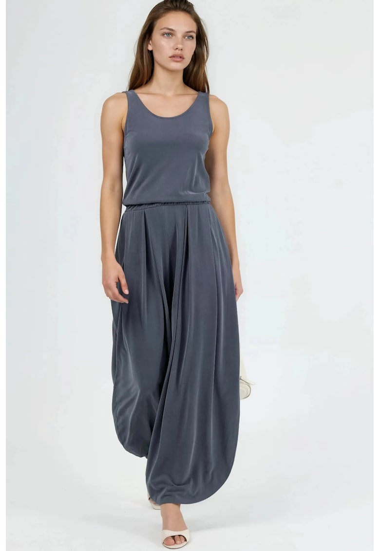 Salopeta dama gri - picioare largi - gri - textil