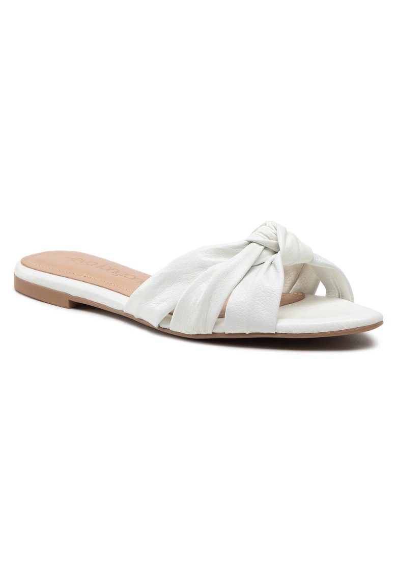 Papuci de dama - piele naturala - alb -
