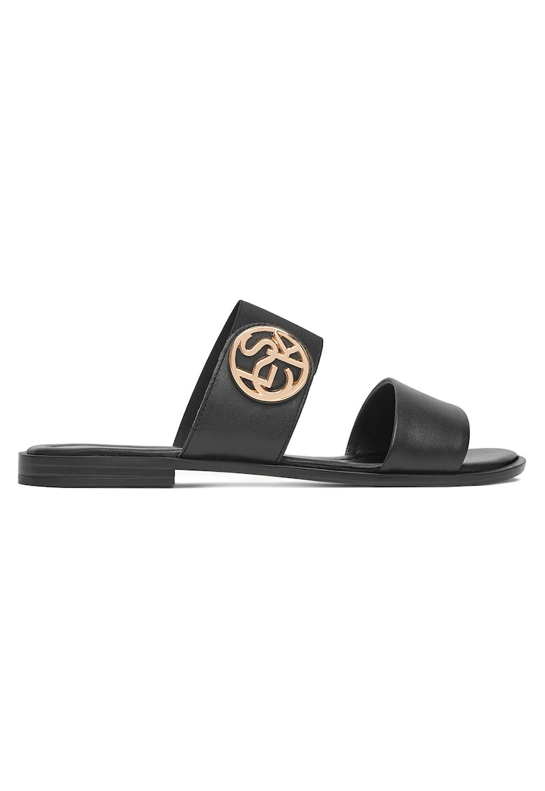 Slapi de dama - piele naturala - negru -