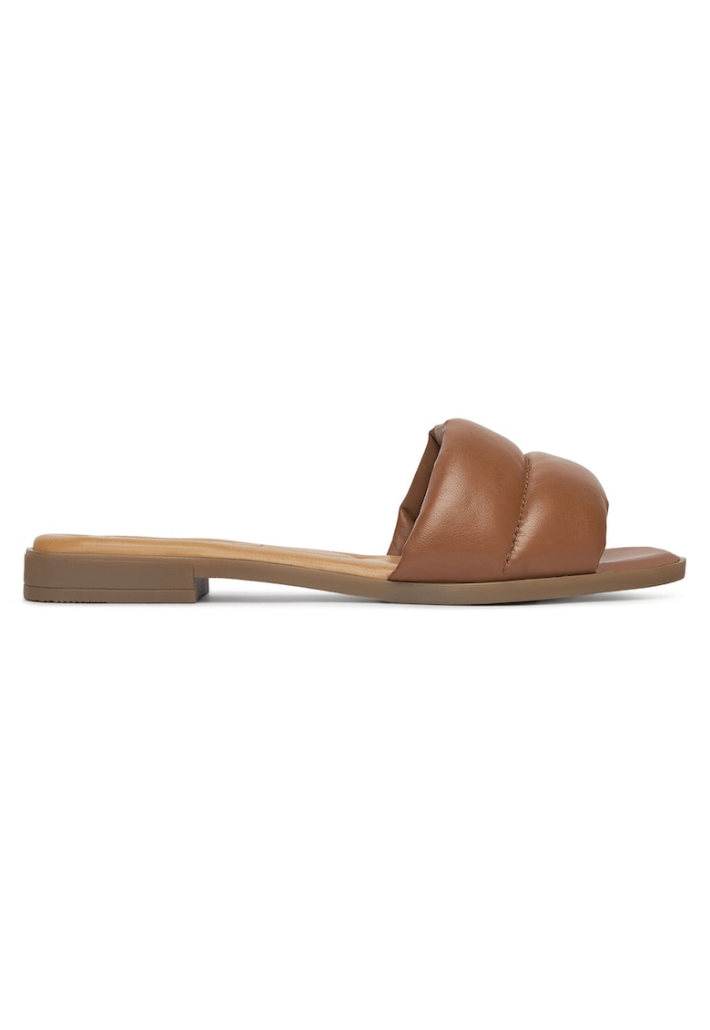 Papuci dama - piele naturala - maro - design minimalist