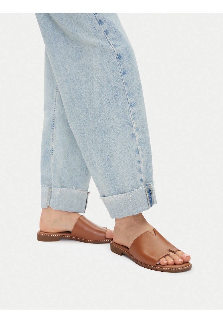 Papuci dama - piele naturala - maro - elegant - confortabil