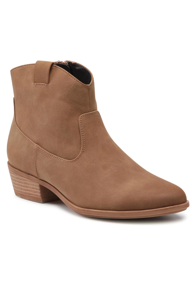 Botine de dama - piele ecologica - maro
