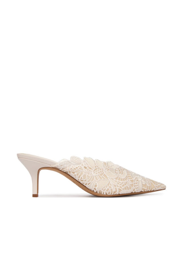 Pantofi dama - stiletto - bej - material textil