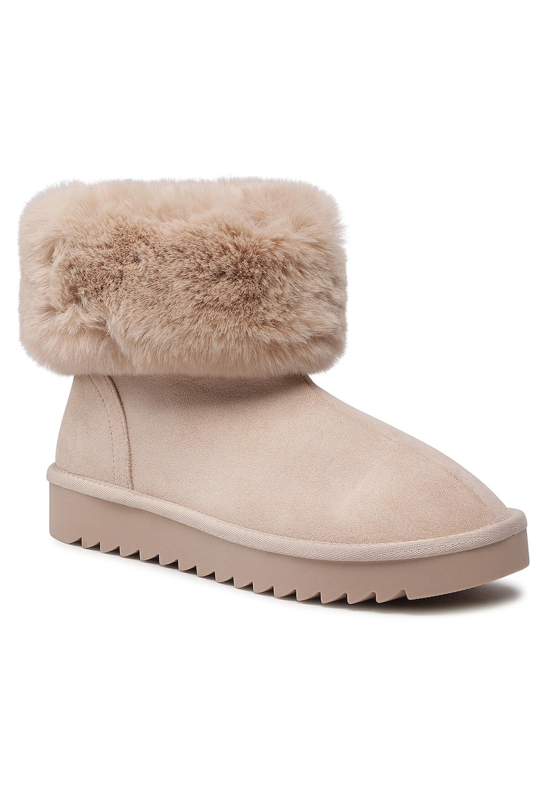 Botine material textil - bej