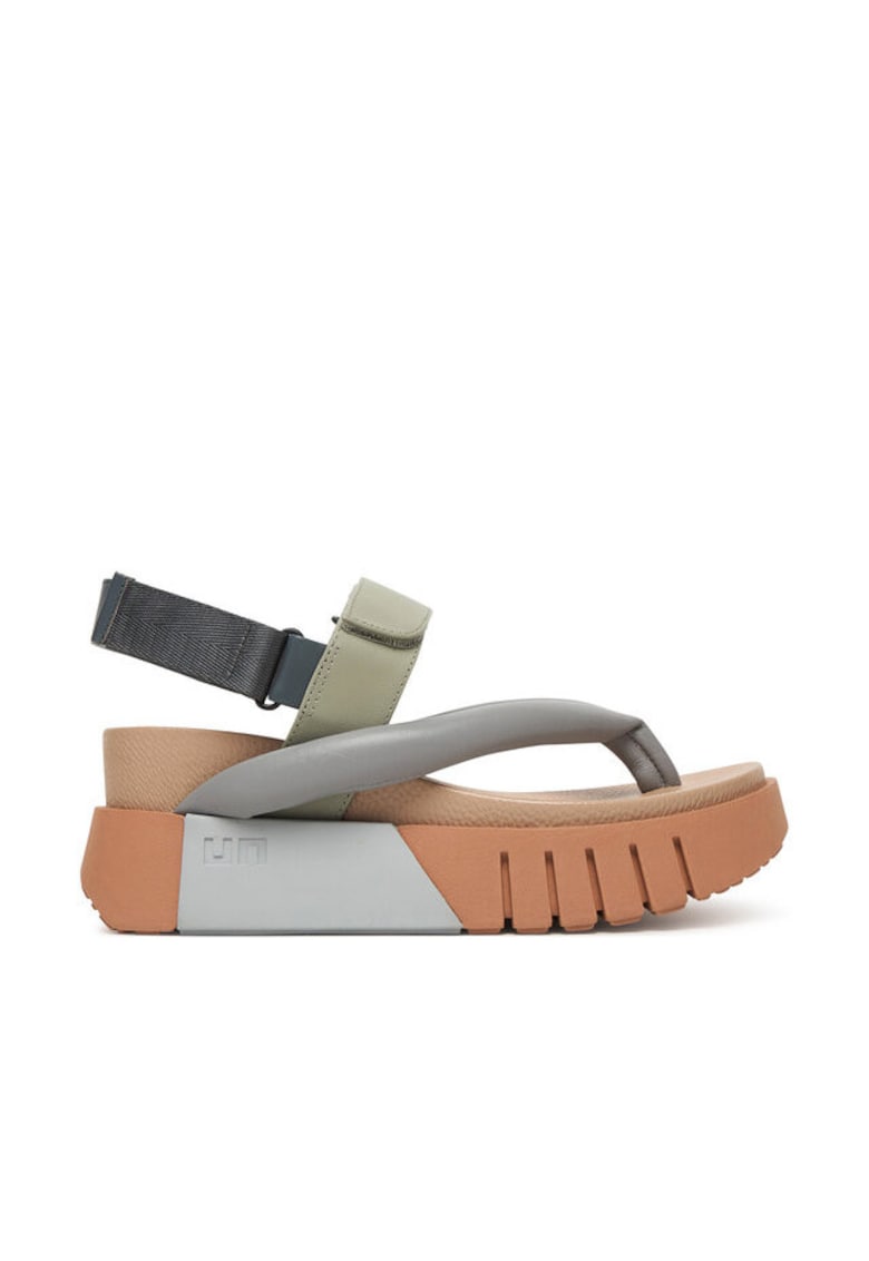 Sandale dama piele naturala - multicolor - sistem inchidere Velcro