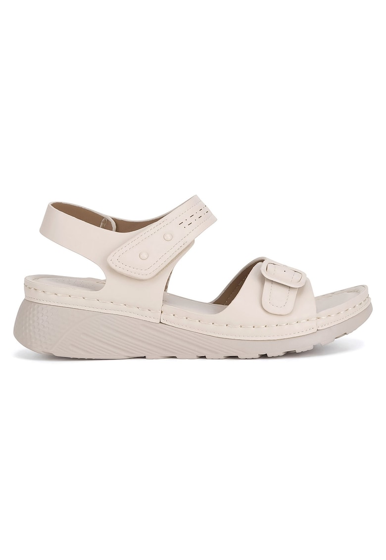 Sandale dama - bej - material sintetic -