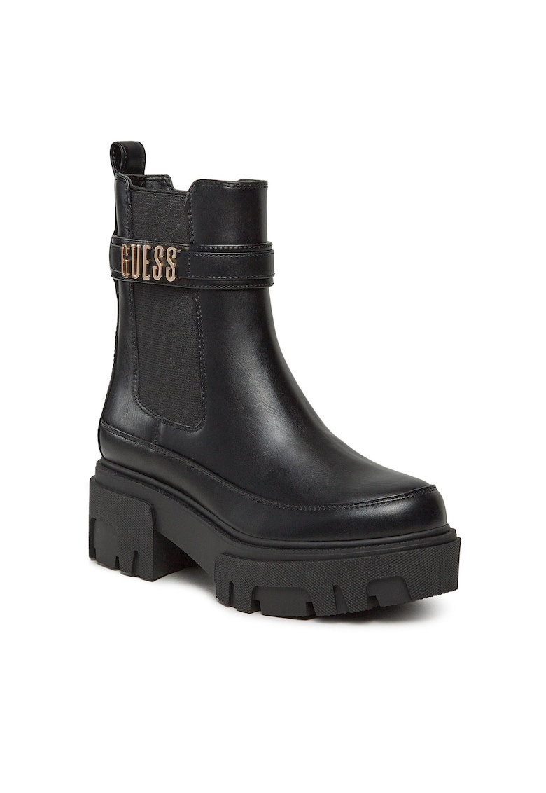 Botine dama - piele ecologica - toc clasic - negru
