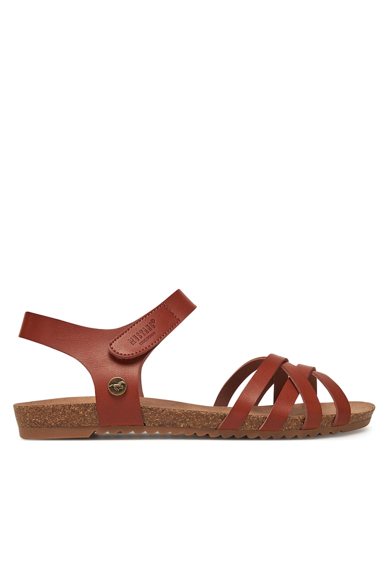Sandale dama - sintetic - inchidere velcro - maro