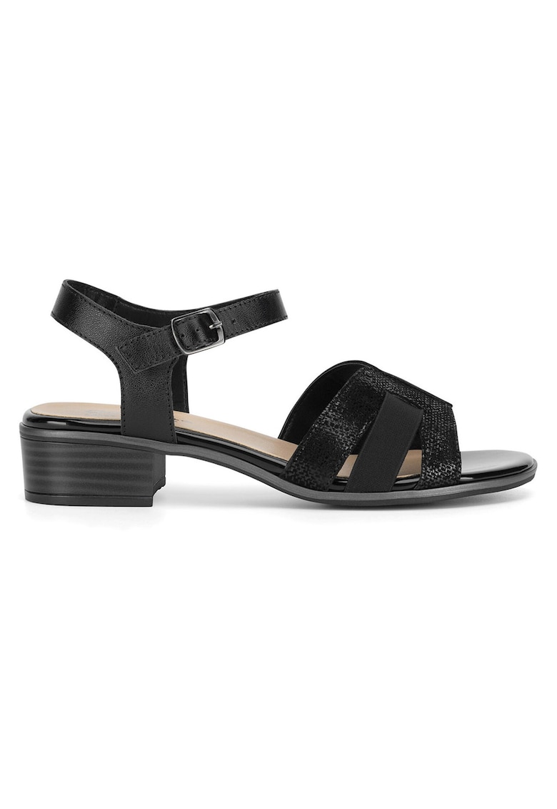 Sandale dama - negru - material textil -