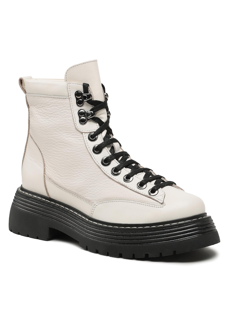 Ghete dama - Piele naturala - Bej -