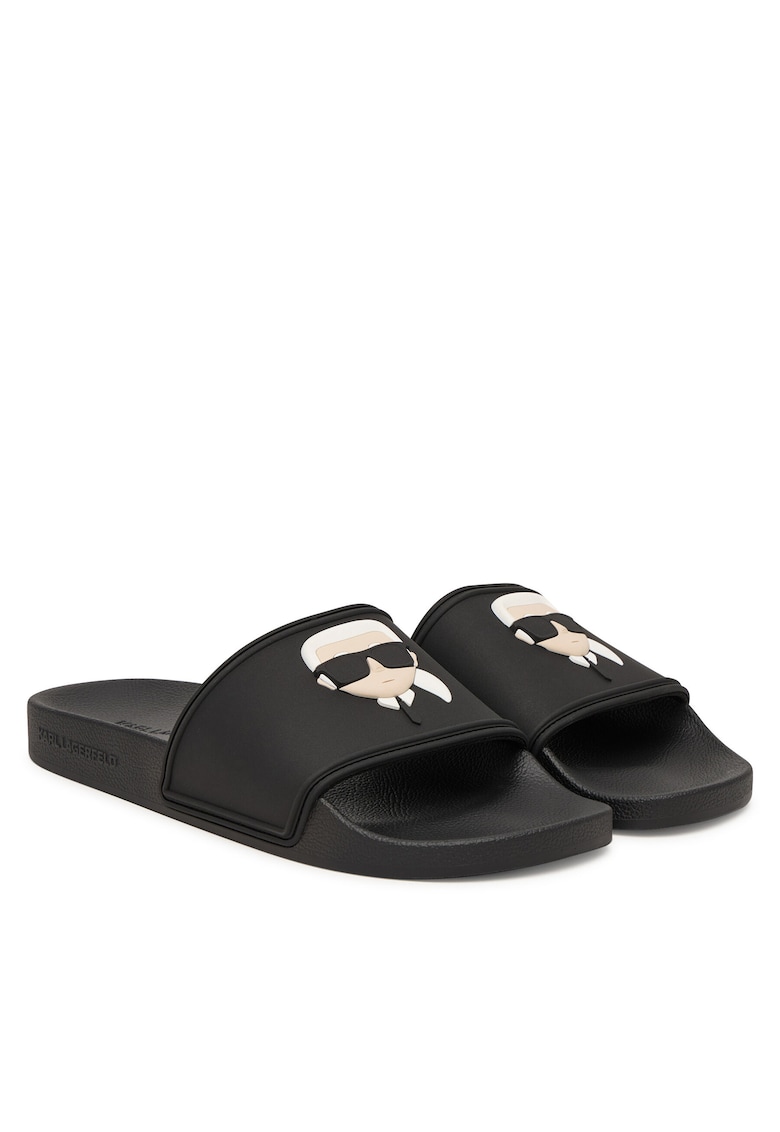Slapi de barbat - negru - material sintetic