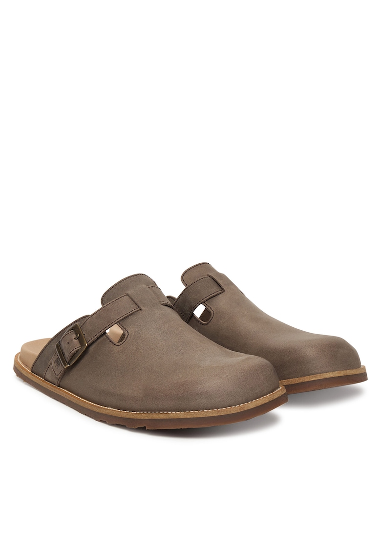 Slapi barbat - piele naturala - maro -
