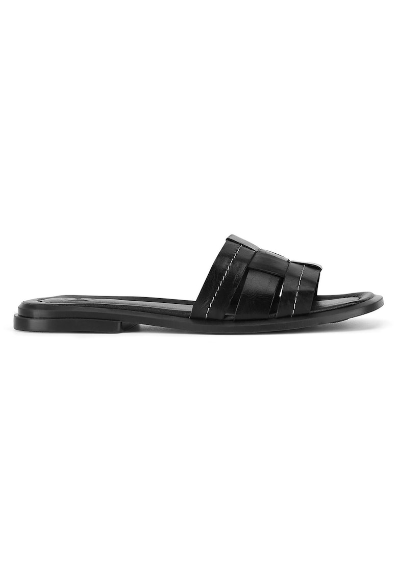 Papuci dama - piele naturala - negru -