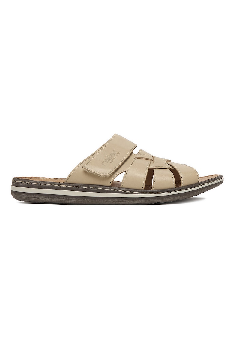 Slapi barbat - piele naturala - bej - confort sporit