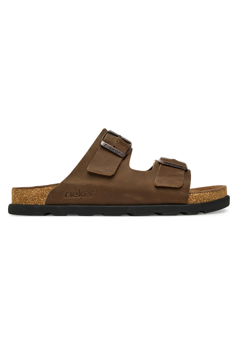 Slapi barbati - piele nubuc - confortabili - maro