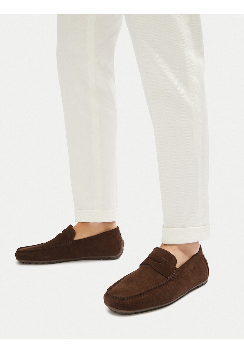 Mocasini barbati - piele naturala - maro -