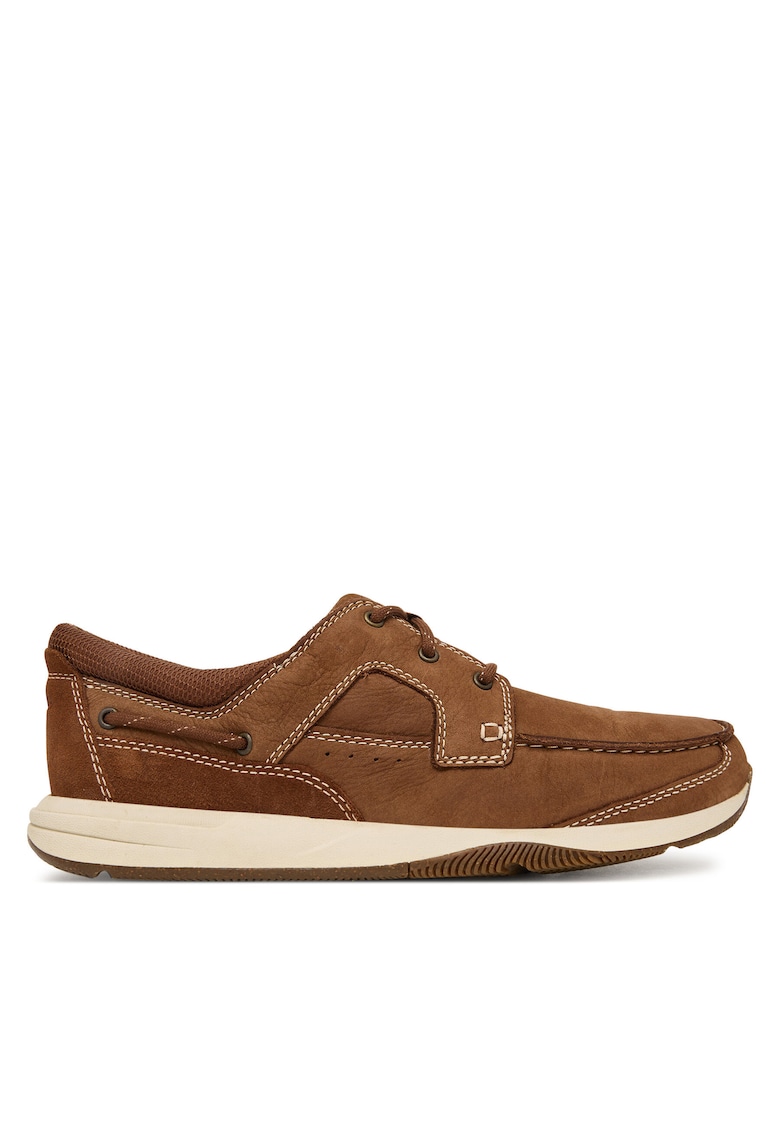 Pantofi barbati - piele naturala/material sintetic - maro