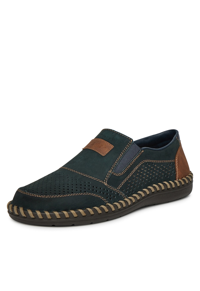 Pantofi barbatesti - piele naturala - albastru -