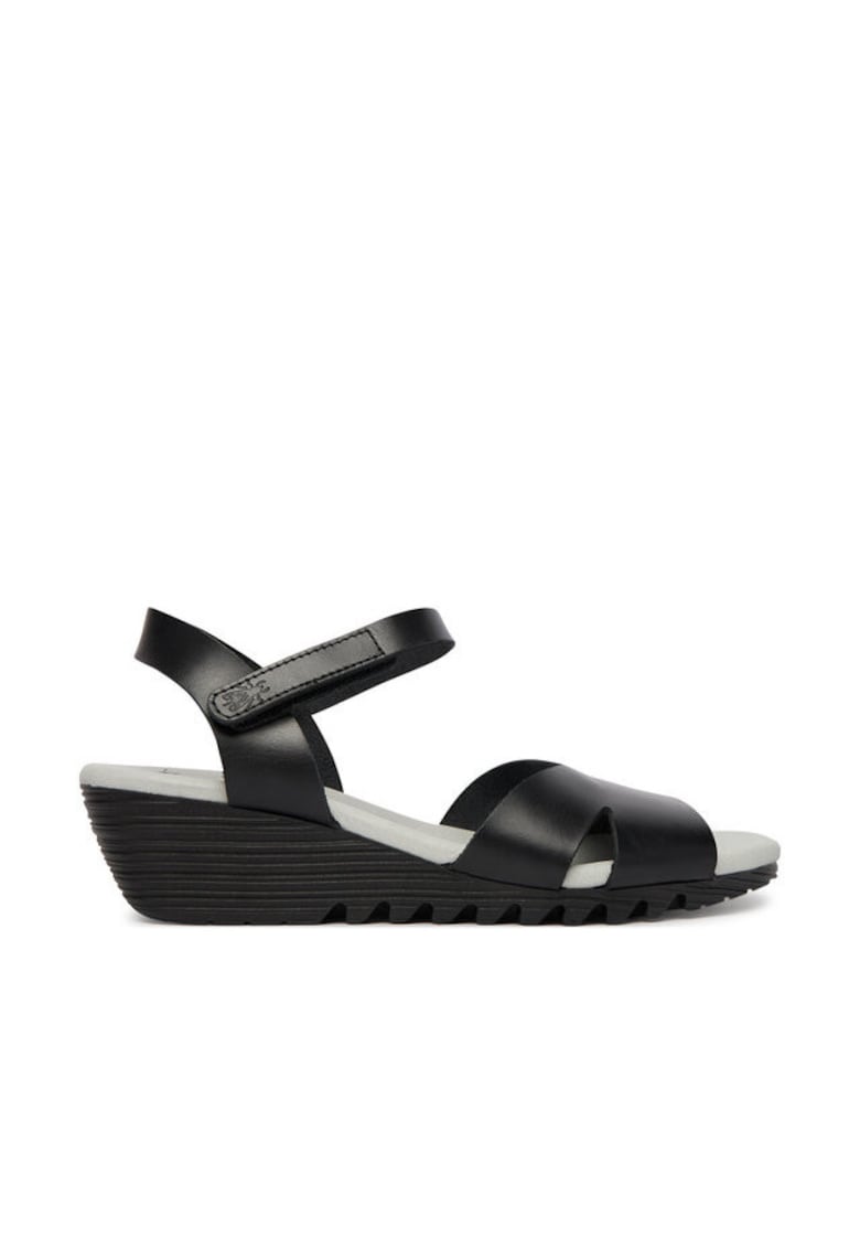 Sandale dama piele naturala - negru - sistem inchidere Velcro