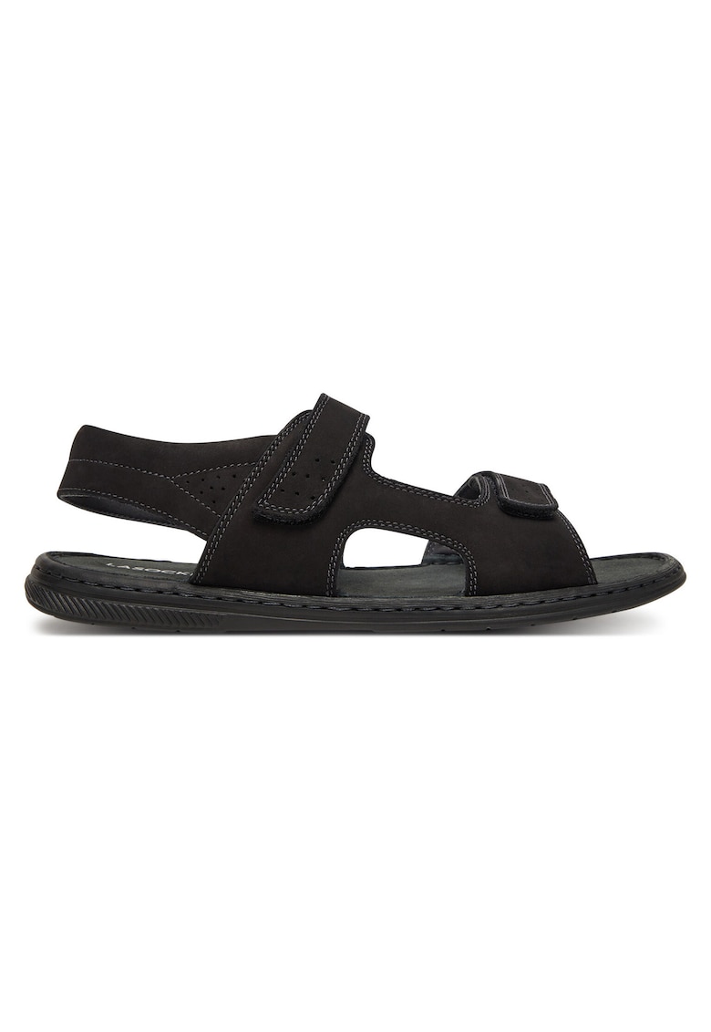 Sandale barbati - piele naturala - negru - velcro