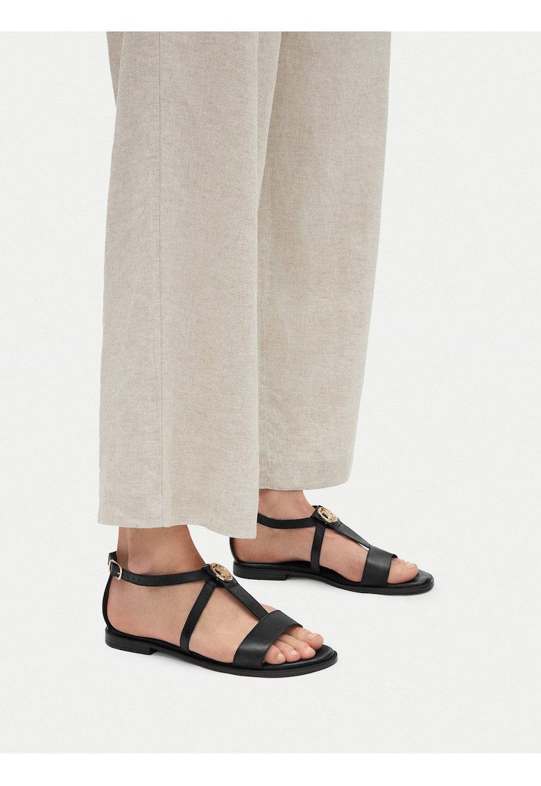 Sandale dama - piele naturala - negru -