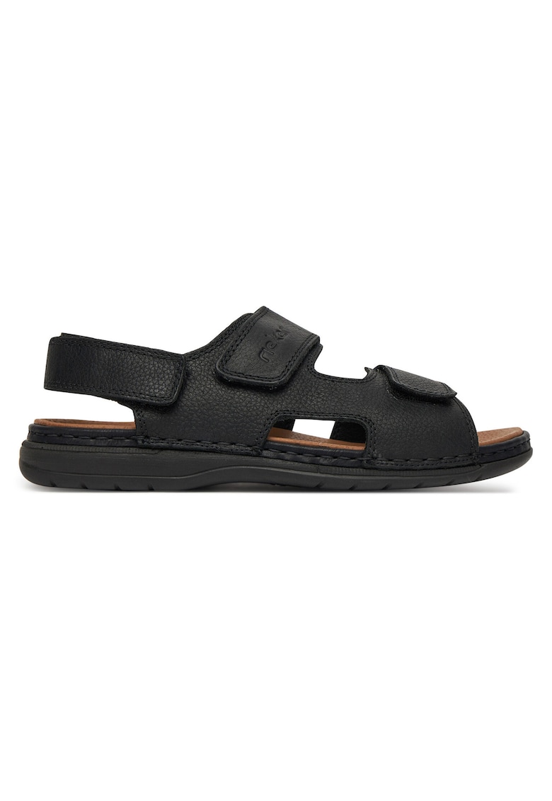 Sandale barbat - piele naturala - negru - velcro