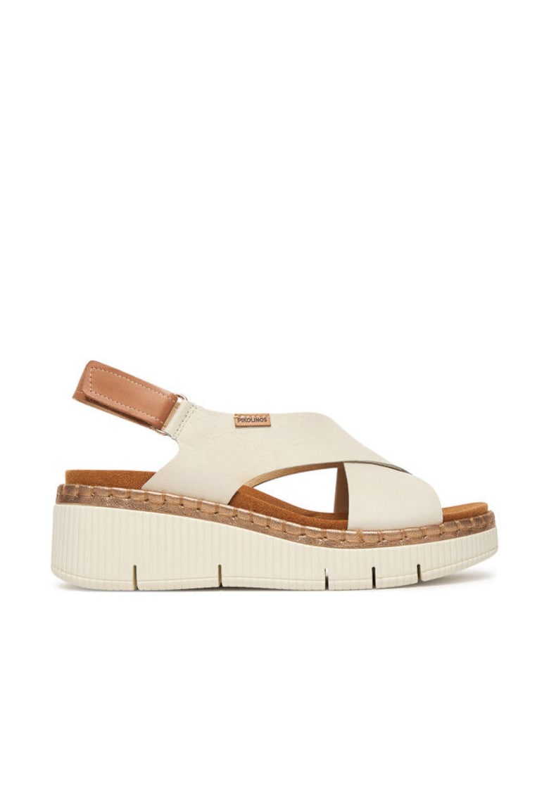 Sandale femei - piele naturala - alb - sistem inchidere Velcro