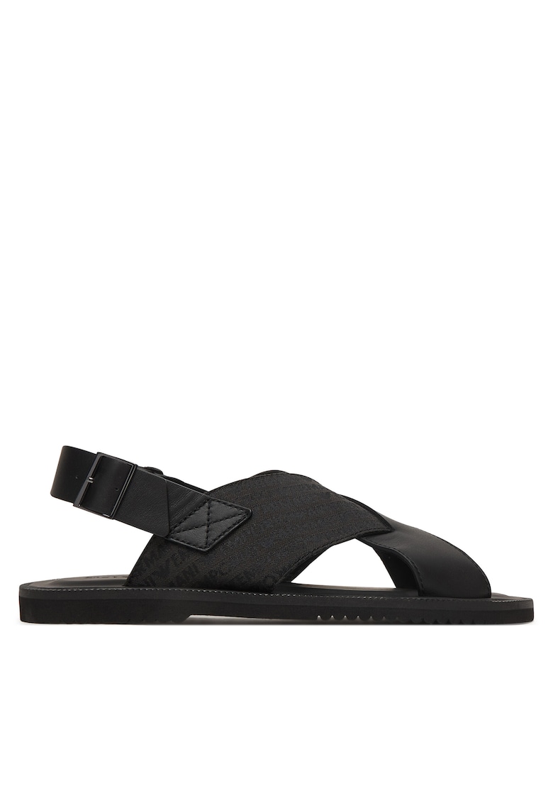 Sandale barbat - piele naturala - negru -