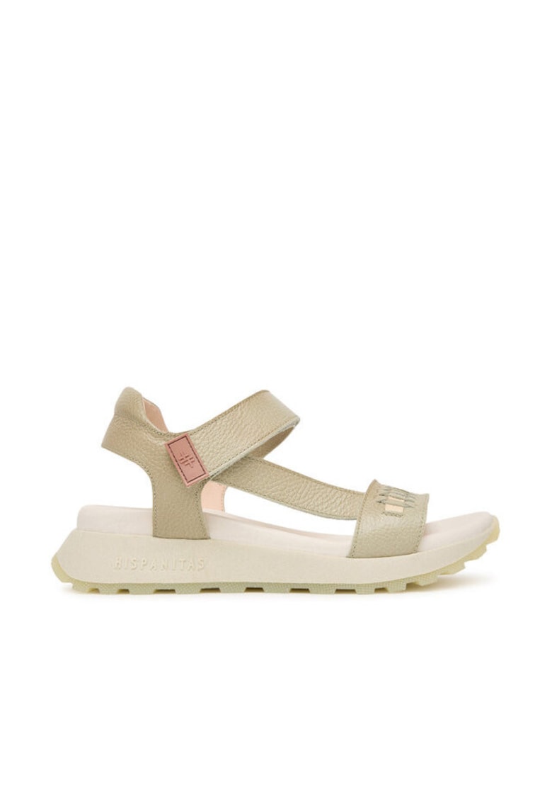 Sandale dama - piele naturala - verde - sistem inchidere Velcro