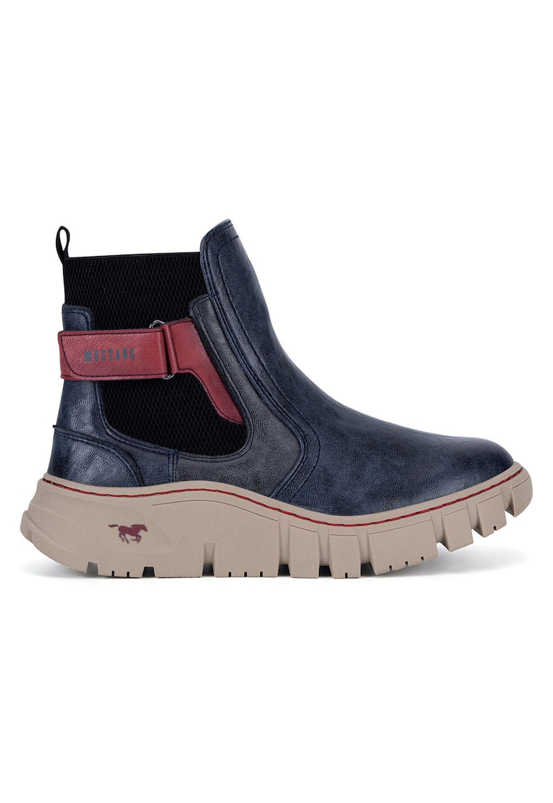 Botine femeie - material textil - albastru -
