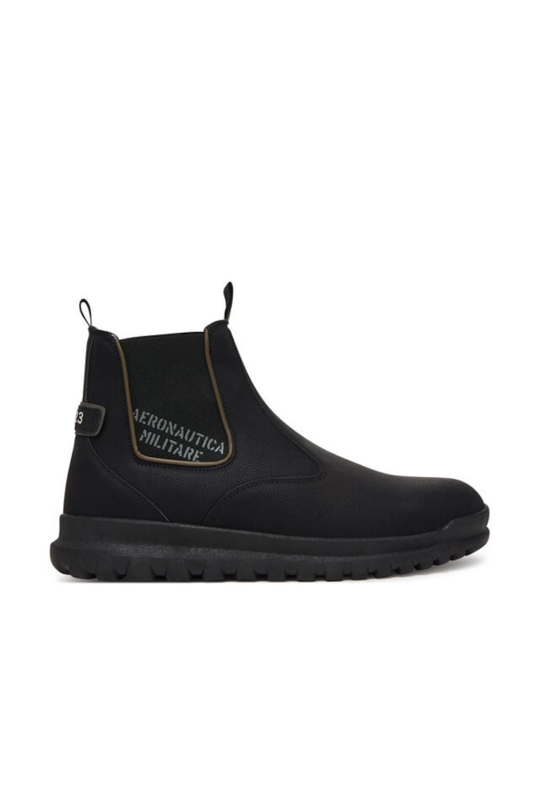 Ghete barbati - piele ecologica - negru - textil