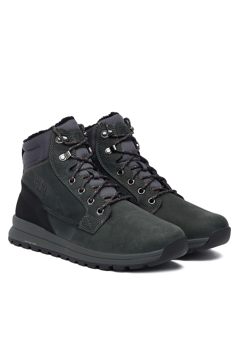 Ghete barbati - piele naturala - captusite cu fleece - multicolor - Gri