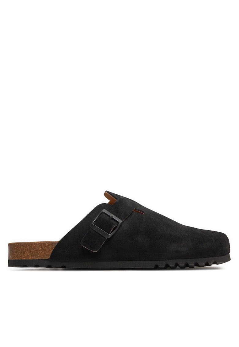 Papuci barbati - piele naturala - negru -