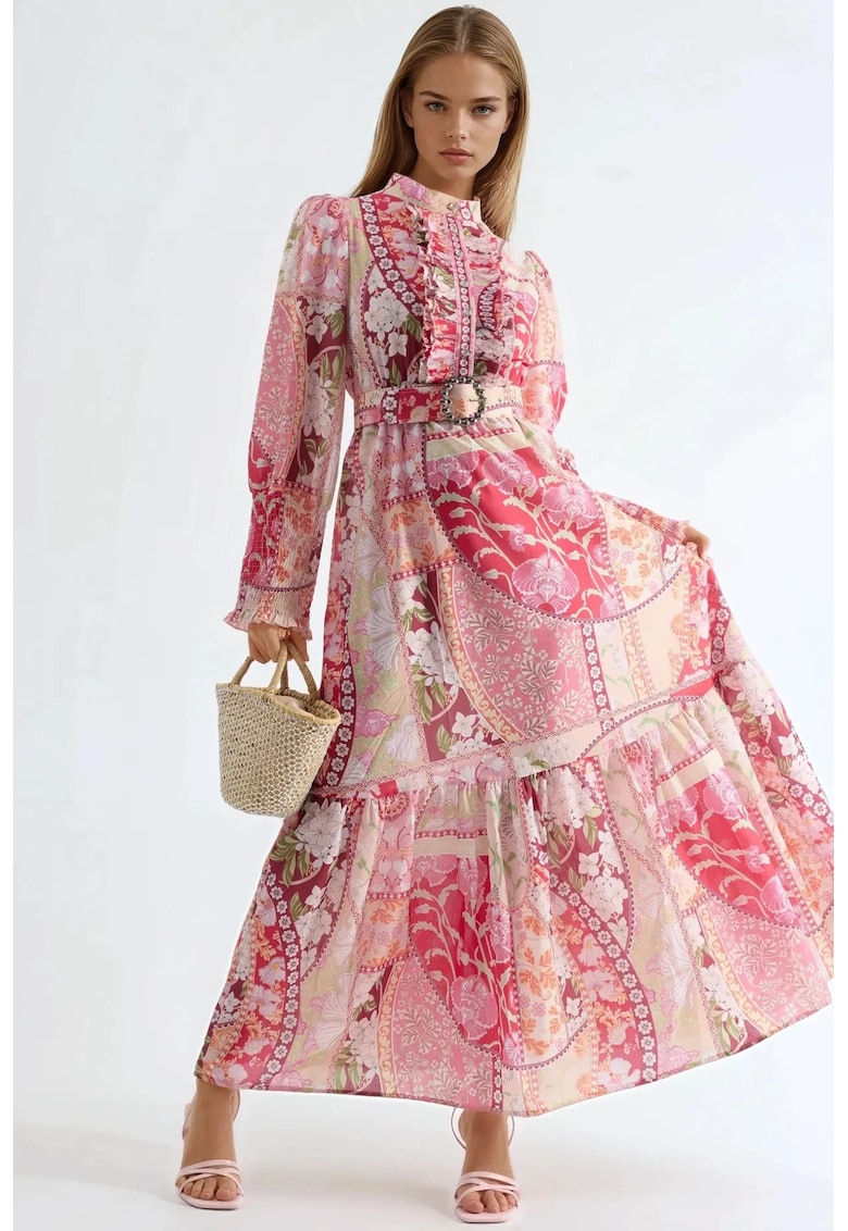 Rochie Maxi - Floral - Multicolor - Poliester/Lycra