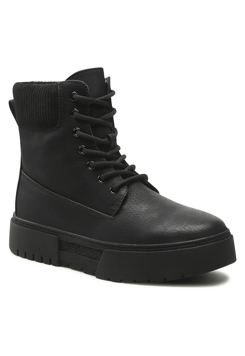 Ghete dama - piele ecologica - negru - design clasic -