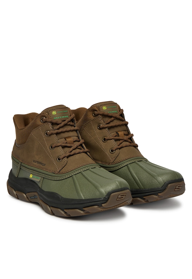 Skechers Мъжки кожени боти - Кафяв
