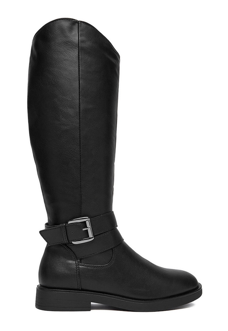 Cizme dama - material sintetic - negru - inchidere cu fermoar - confort termic -