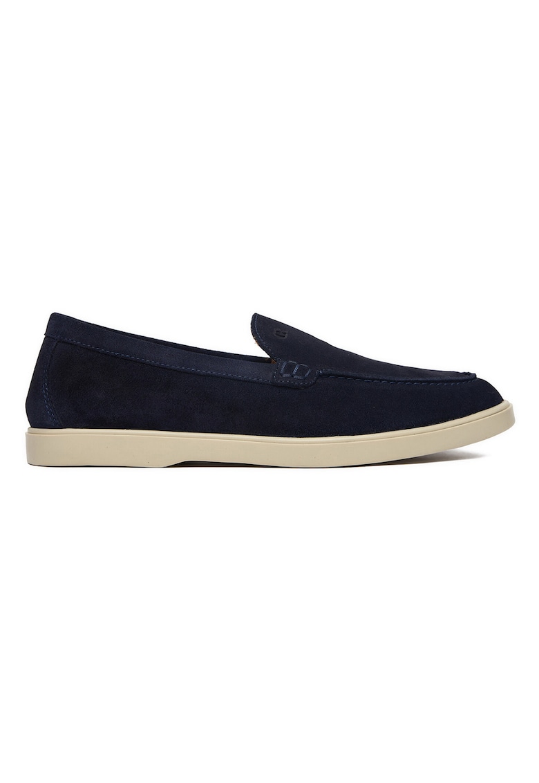 Mocasini de barbati - piele intoarsa - albastru - certificat LWG