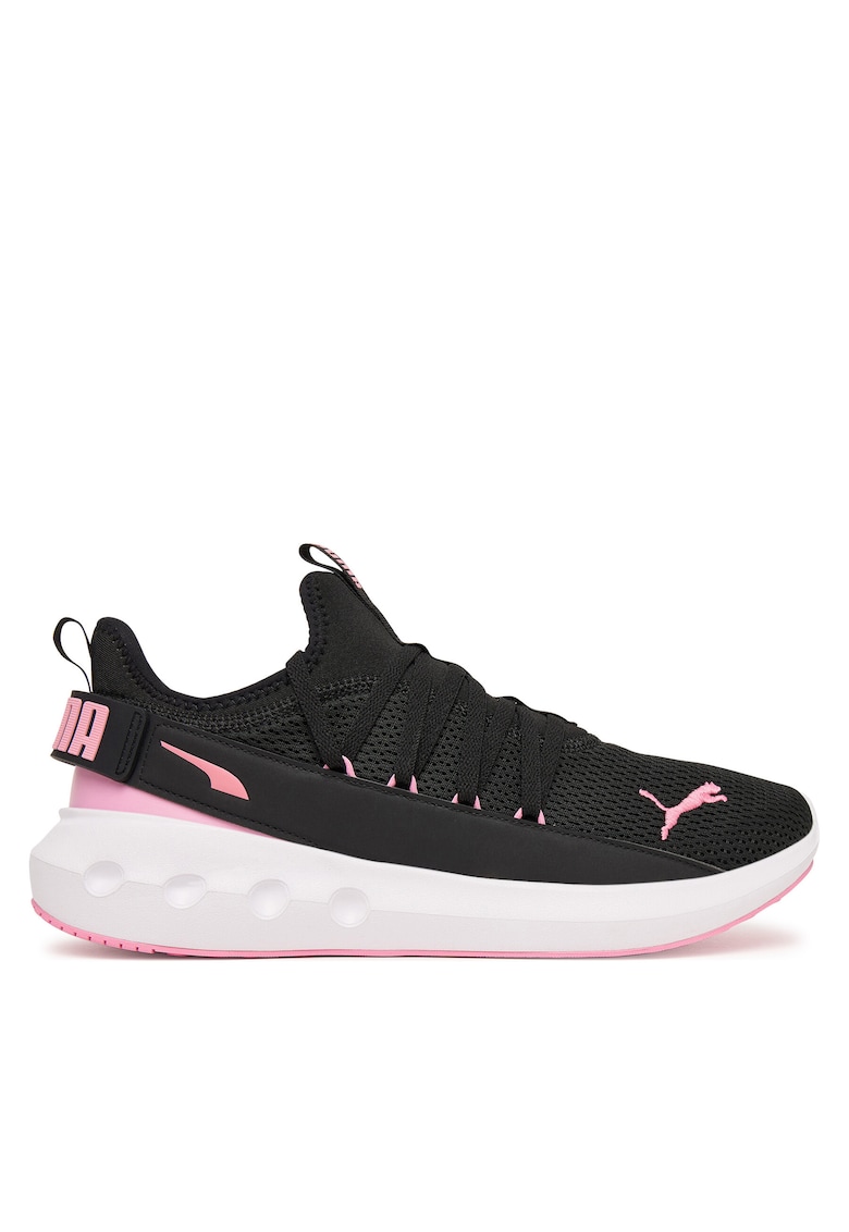 Pantofi sport dama - material textil - negru/roz