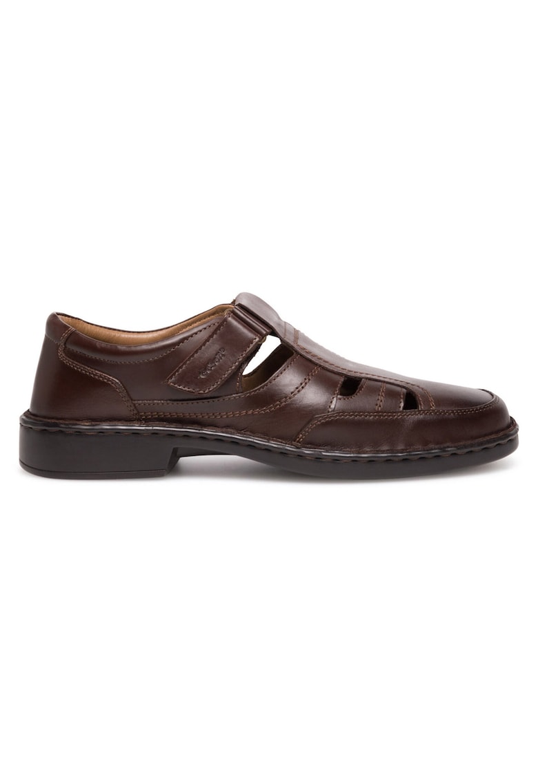 Sandale barbatesti - piele naturala - inchidere velcro - maro - Maro