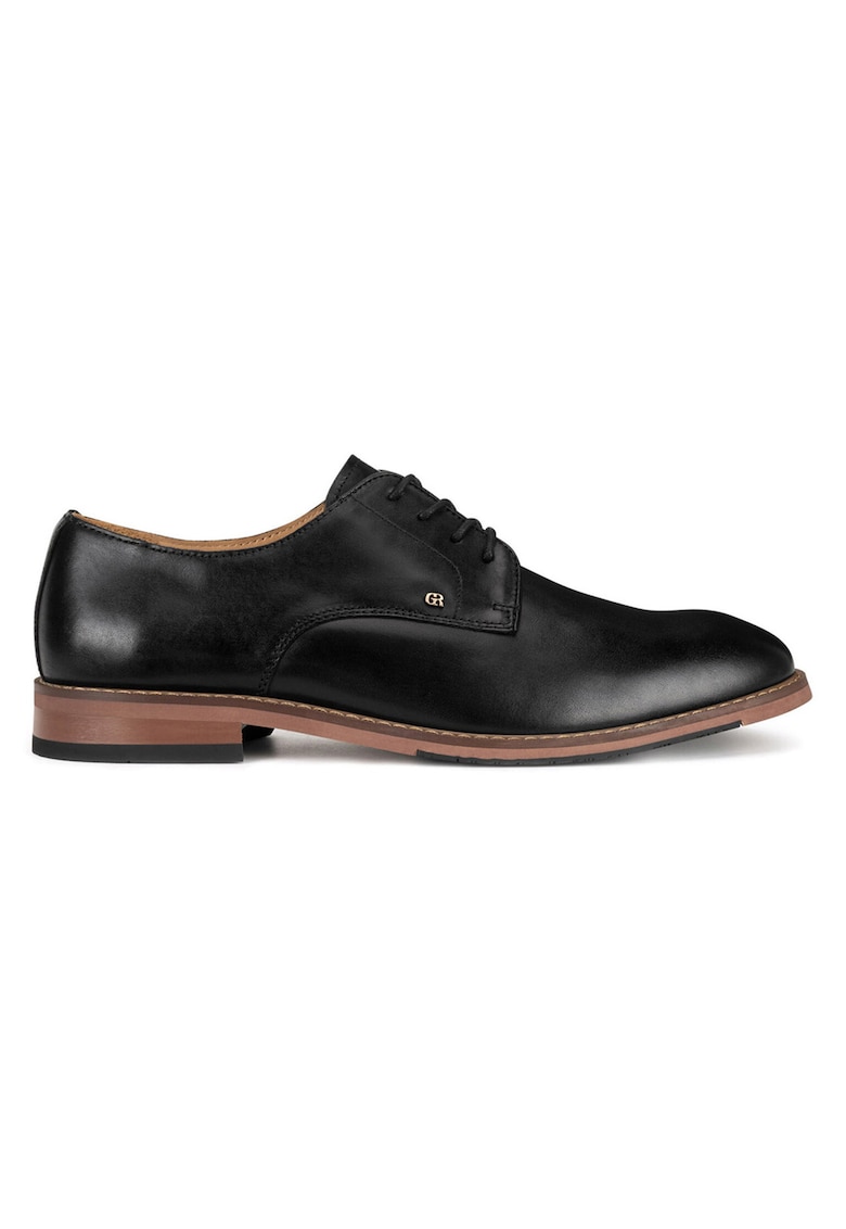 Pantofi barbati - piele naturala/textil - negru
