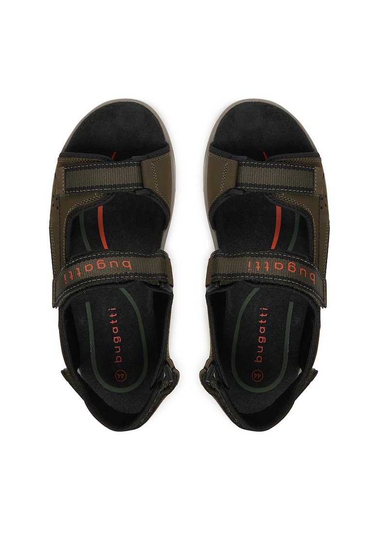 Sandale barbati - piele ecologica - verde - sistem inchidere Velcro