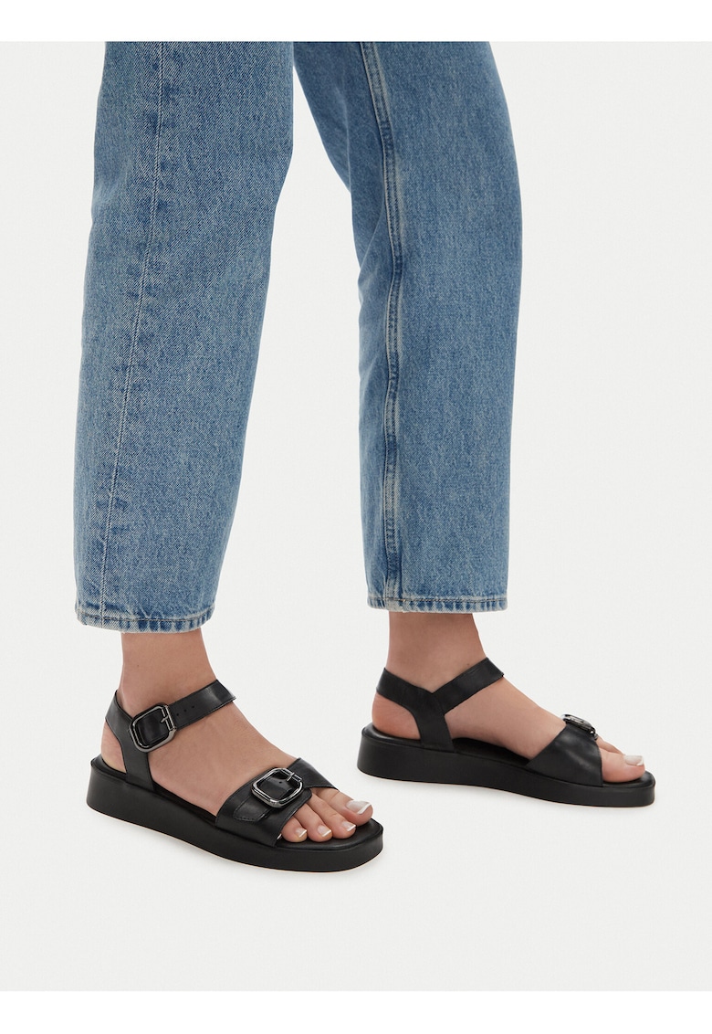 Sandale dama - piele naturala - negru -