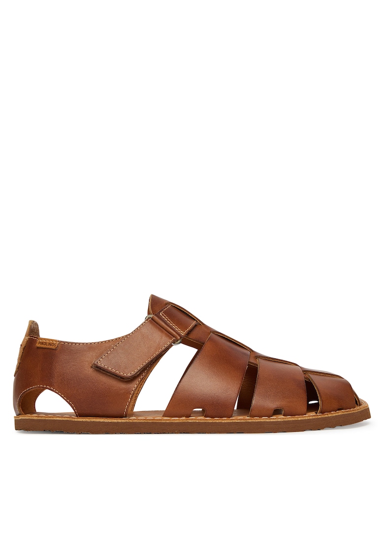 Sandale barbat - piele naturala - velcro - maro