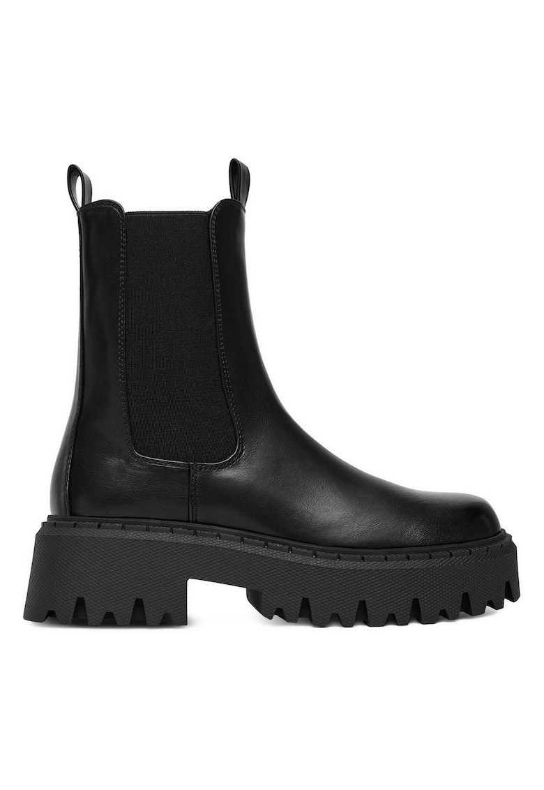 Botine dama - material textil - negru -