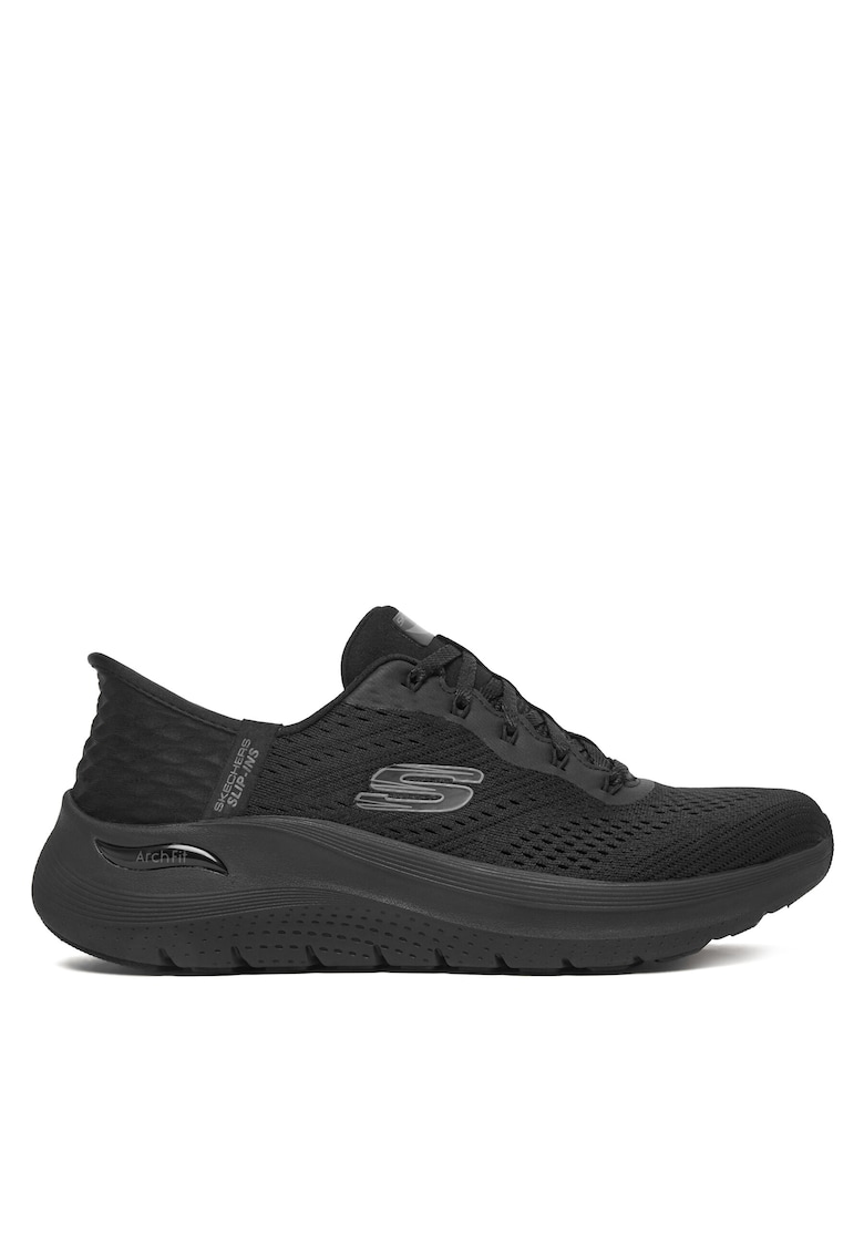 Tenisi dama - slip-on - negru - textil -