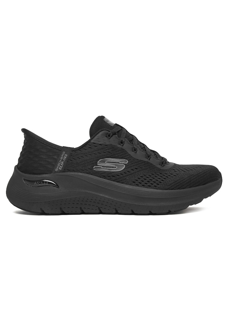 Tenisi dama - slip-on - negru - textil -