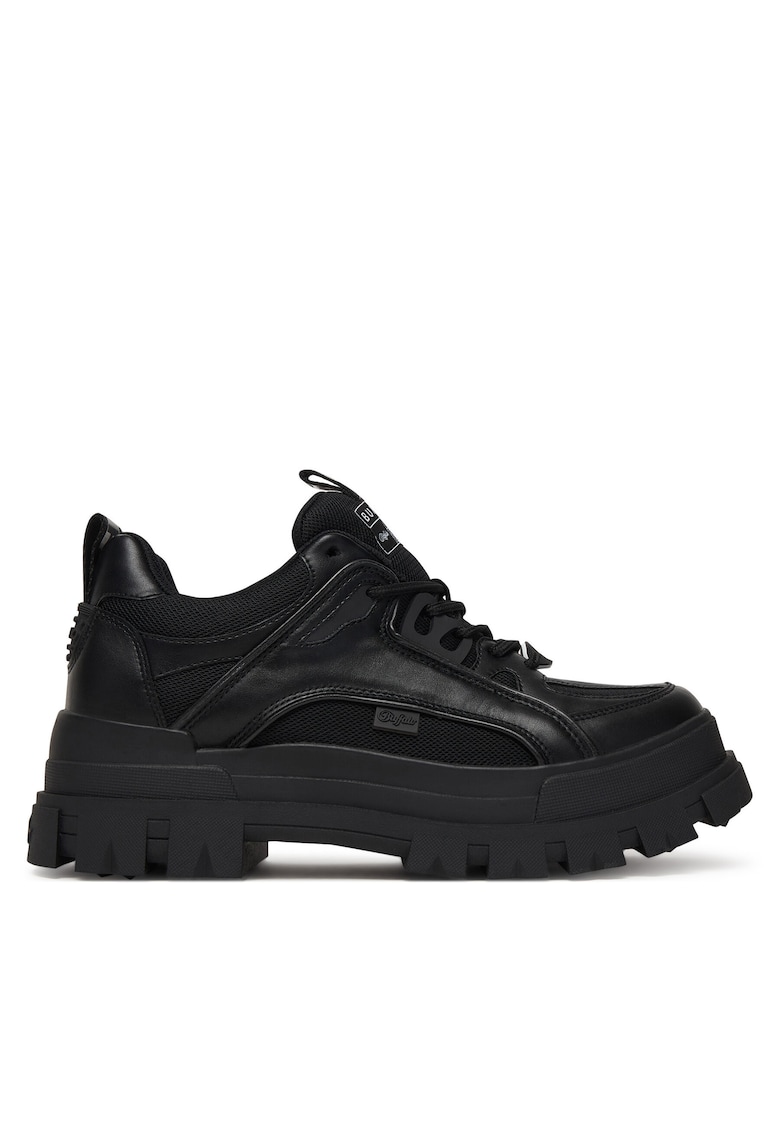 Pantofi sport - piele ecologica - negru - talpa groasa