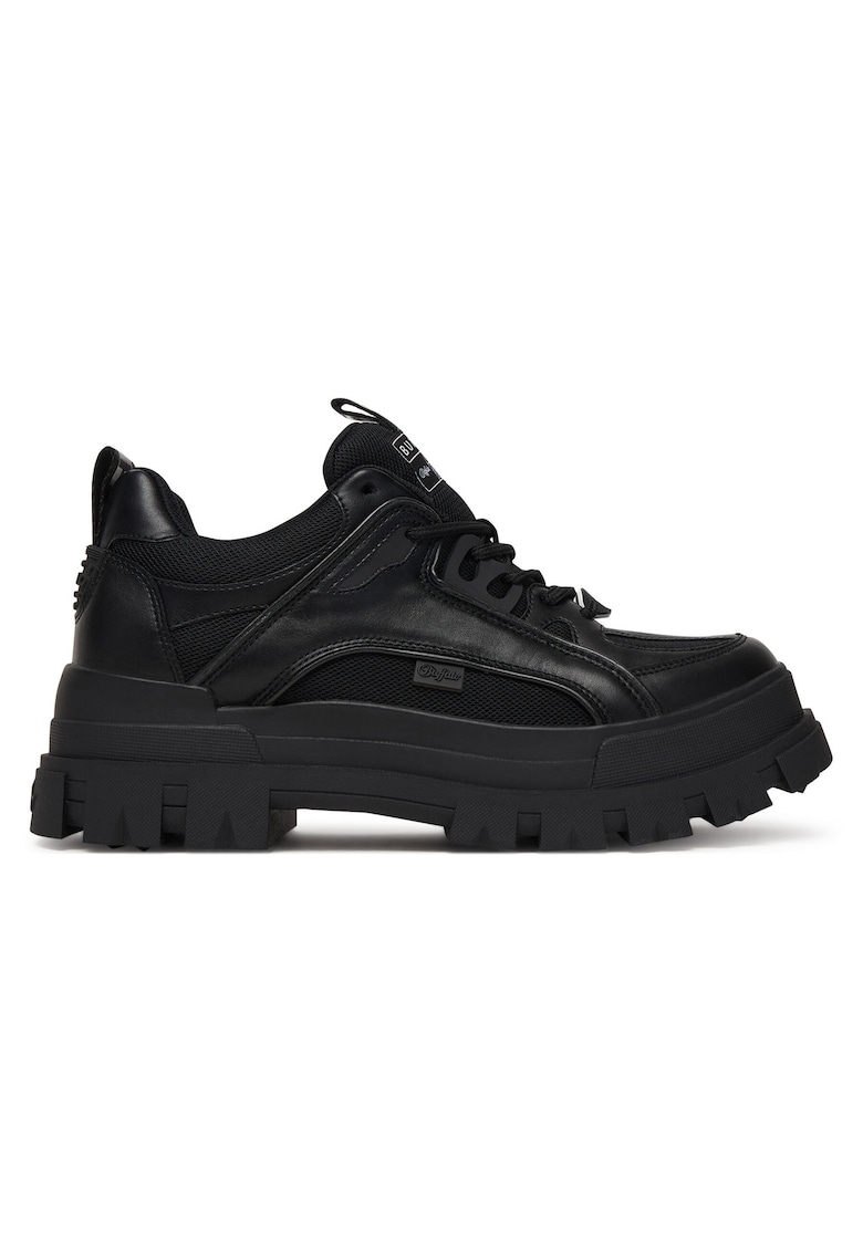 Pantofi sport - piele ecologica - negru - talpa groasa
