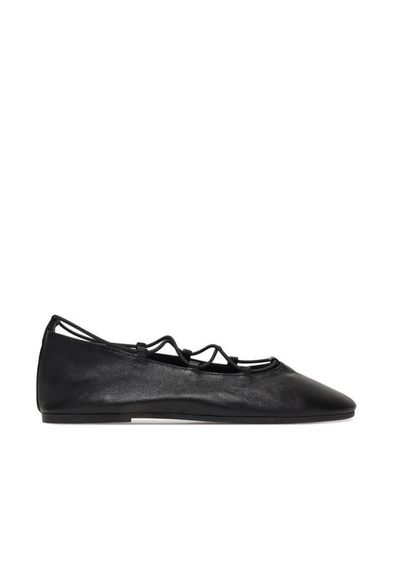 Balerini - Piele naturala - Negru -